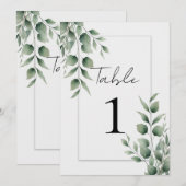 Invitation Mariage Blanc Moderne avec un Minimum de Feuillage (Devant / Derrière)