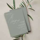 Invitation Mariage blanc moderne vert Sage