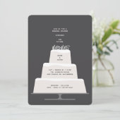 Invitation Mariage blanc moisi glacé Cake Couple Douche (Debout devant)
