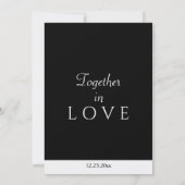Invitation Mariage Blanc Monogramme Argent Noir (Dos)