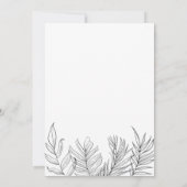 Invitation Mariage blanc noir feuille tropicale (Dos)