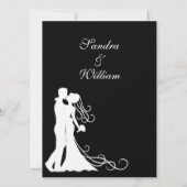 Invitation Mariage blanc noir marié et marié (Dos)