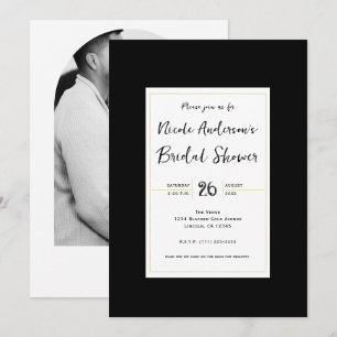 Invitation Mariage Blanc Or Moderne Minimaliste