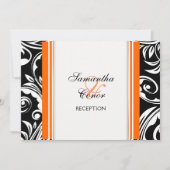 Invitation mariage blanc orange fiançailles (Devant)