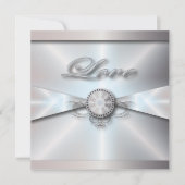 Invitation mariage blanc perle classique (Devant)