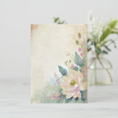 Invitation Mariage blanc rose rustique (Debout devant)