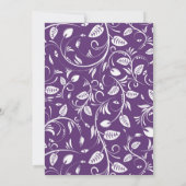 Invitation mariage blanc sur Fête de l'mariée violette Invita (Dos)