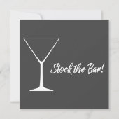 Invitation Mariage blanc sur fond gris Stockez le bar Script  (Dos)