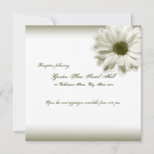 Invitation Mariage blanc Vintage Chrysanthème