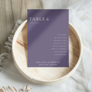 Invitation Mariage blanc violet officiel Tableau 6 Tableau de