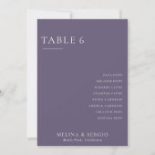 Invitation Mariage blanc violet officiel Tableau 6 Tableau de (Devant)