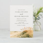 Invitation Mariage Blé Doré Sauge Script Oats Côte (Debout devant)