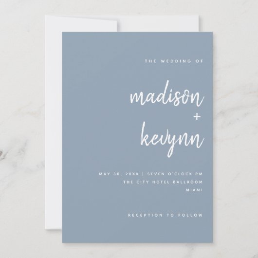 Invitation Mariage Bleu (Devant)