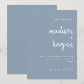 Invitation Mariage Bleu (Devant / Derrière)
