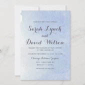 Invitation Mariage bleu aquarelle rustique (Devant)