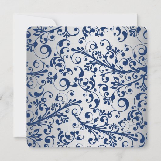 Invitation Mariage bleu argenté (Dos)
