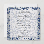 Invitation Mariage bleu argenté (Devant)