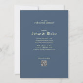 Invitation Mariage bleu avec Motif en lattes (Devant)