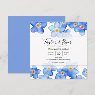 Invitation Mariage Bleu Campagnard de Myosotis