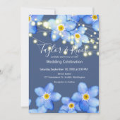 Invitation Mariage Bleu Campagnard Forget-Me-Nots (Devant)