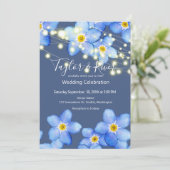 Invitation Mariage Bleu Campagnard Forget-Me-Nots (Debout devant)