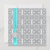 Invitation Mariage Bleu Canard et Argent (Dos)