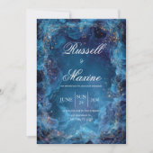 Invitation Mariage bleu céleste Nebula (Devant)