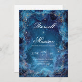 Invitation Mariage bleu céleste Nebula (Devant / Derrière)