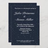 Invitation Mariage bleu ciel et étoiles de la marine céleste (Devant / Derrière)