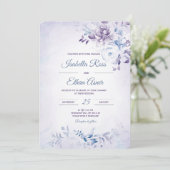 Invitation Mariage Bleu Clair et Lavande (Debout devant)