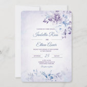 Invitation Mariage Bleu Clair et Lavande (Devant)