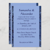 Invitation Mariage bleu contemporain (Devant / Derrière)