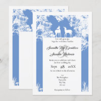 Mariage bleu coupé en faux papier Woodland