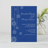 Invitation Mariage bleu cristal (Debout devant)