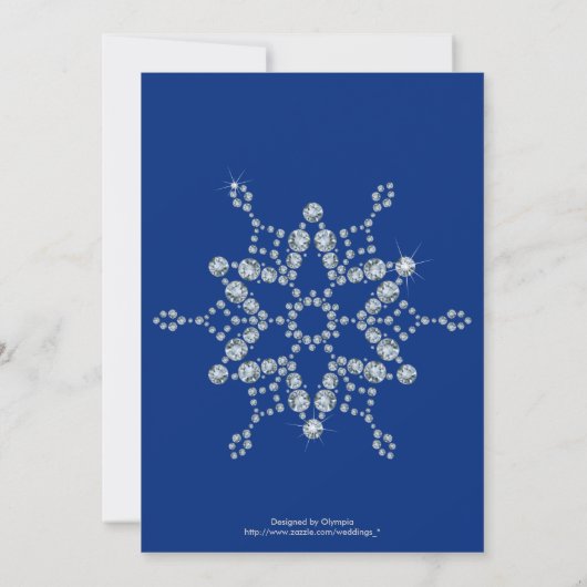 Invitation Mariage bleu cristal (Dos)