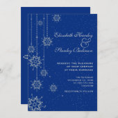 Invitation Mariage bleu cristal (Devant / Derrière)