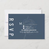 Invitation Mariage Bleu de Coton Botanique Plante (Devant)