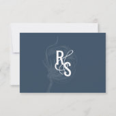 Invitation Mariage Bleu de Coton Botanique Plante (Dos)