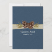 Invitation Mariage bleu de la Marine des Pins (Devant)