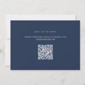 Invitation Mariage bleu de la marine Feuille (Dos)