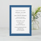 Invitation Mariage bleu de la marine frontalière classique (Debout devant)