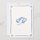 Invitation Mariage bleu de la marine tiré à la main (Dos)