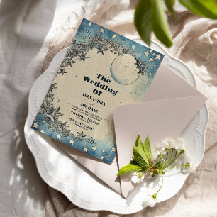 Invitation Mariage Bleu de l'Univers de l'Espace Extérieur Vi