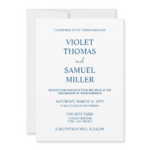 Mariage bleu de luxe minimaliste