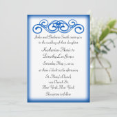 Invitation Mariage bleu de rouleau de conte de fées (Debout devant)