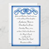 Invitation Mariage bleu de rouleau de conte de fées (Devant / Derrière)