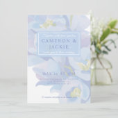 Invitation Mariage Bleu Delphinium (Debout devant)