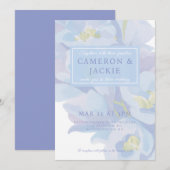 Invitation Mariage Bleu Delphinium (Devant / Derrière)