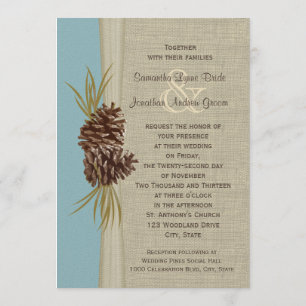 Invitation Mariage bleu des Pins de Bois