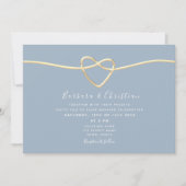 Invitation Mariage bleu Dusty (Devant)